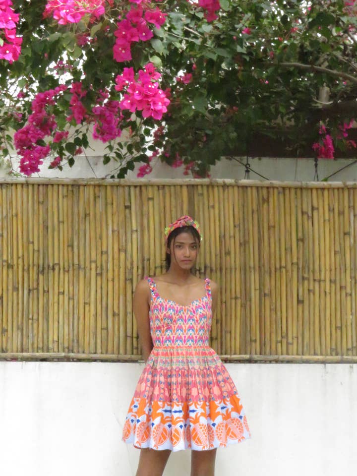 Robe courte imprimée à bretelles pour la vente par Chogaa NYC