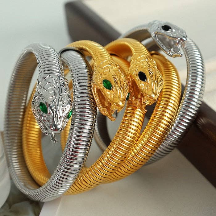 LanLivia - Wholesale Bangle Bracelet - Chunky Cobra Design Stretch Bracelet5
