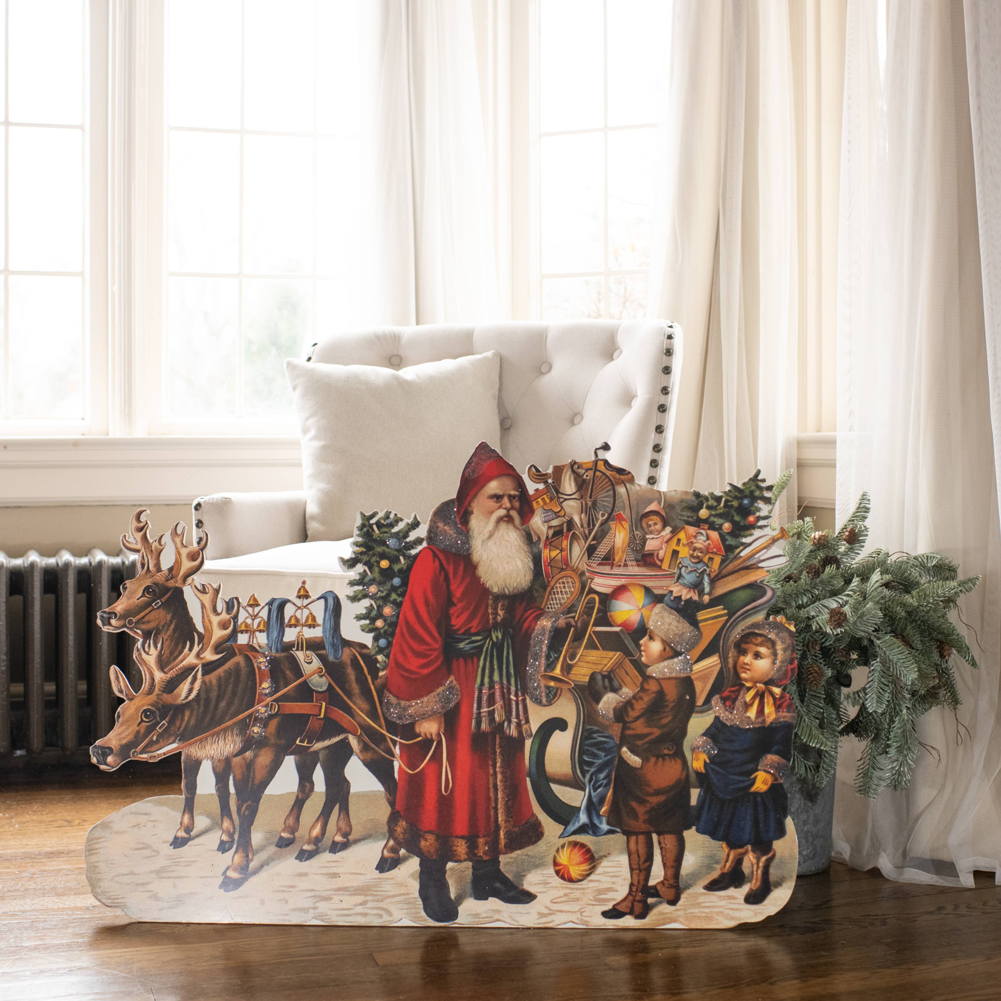 Ragon House - Wholesale Kerstdecoratie - 40" KERSTMAN MET SPEELGOEDGEPAKTE SLEE DUMMYBORD0