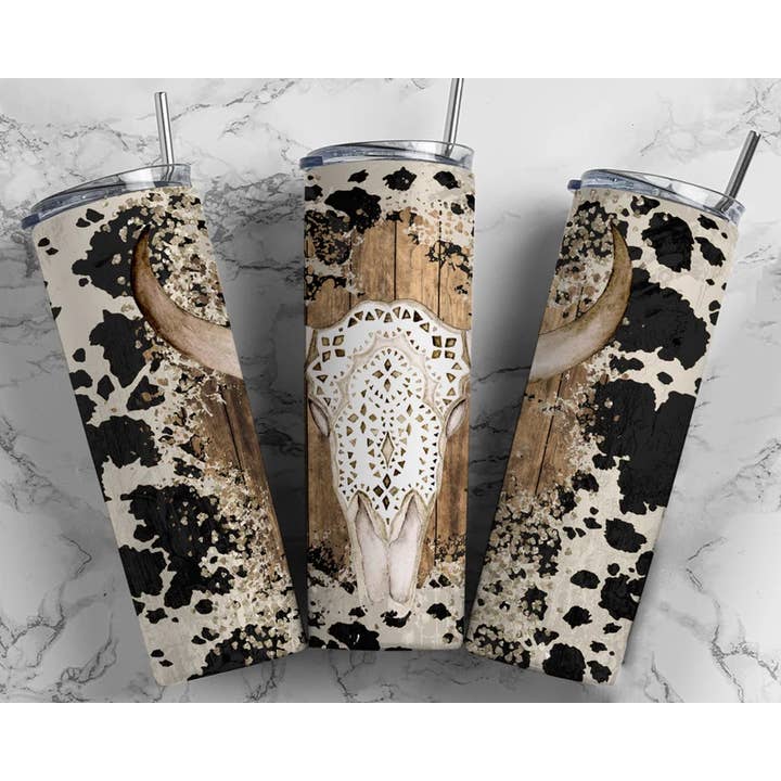 Aztec Cow Print Tumbler for wholesale by Charm Boutique & Designs