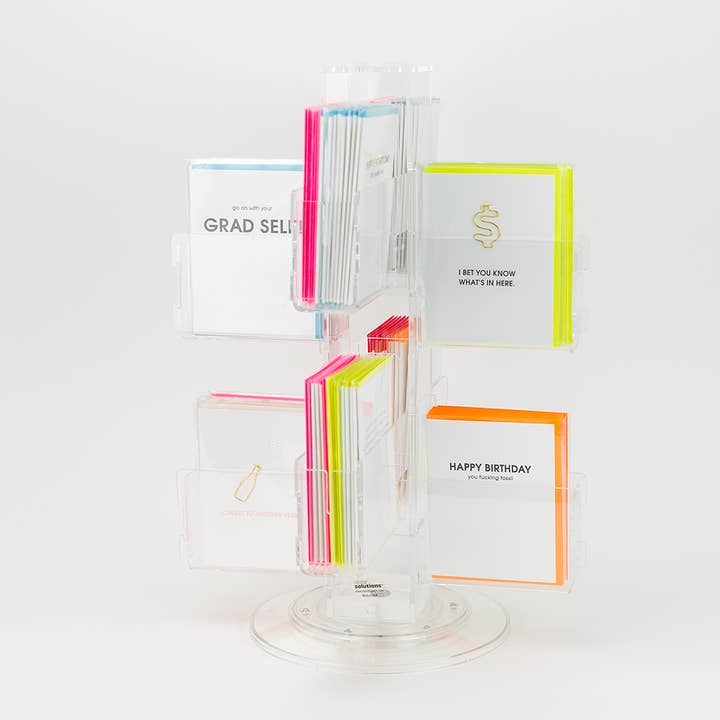 Greeting Card Acrylic Counter Spinner - 16 Spinner - Filled for wholesale by Chez Gagné