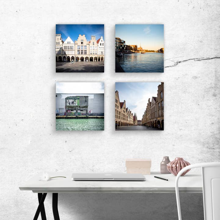 carré photo 15x15cm - Münster sur bois pour la vente par Kila-Photography - Deine Stadt auf Holz