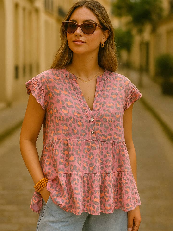 Top with ruffled sleeves - M1290leo for wholesale by VICTORIA&ISAAC