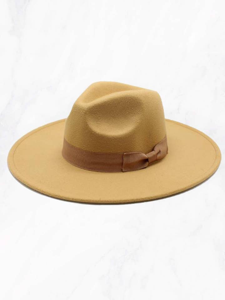 Wide Brim Fedora Hat with Bow Classic for wholesale by Suzie Q USA