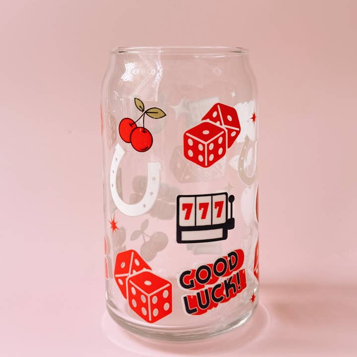 Golden Hour Designs - Wholesale Drinking Glass/Cup - Vegas Motif Glass Cup - 16oz, Coffee, Cup Set1