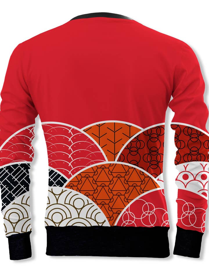 Fishikii Röd Geisha Unisex Sweatshirt | SUD.322 för wholesale av Fishikii