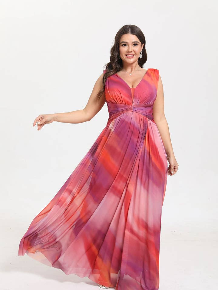 Robe imprimée grande taille longue - Pristina 22398-3 pour la vente par Lucas & Emma - Sarl RJ & co