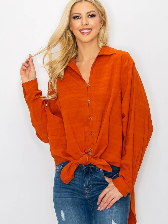 EP-TP1730 Oversized Tunic Button Top for wholesale by ePretty