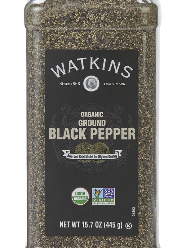 Organic Black Pepper Ground, 15.7 oz for wholesale by The Watkins Co.