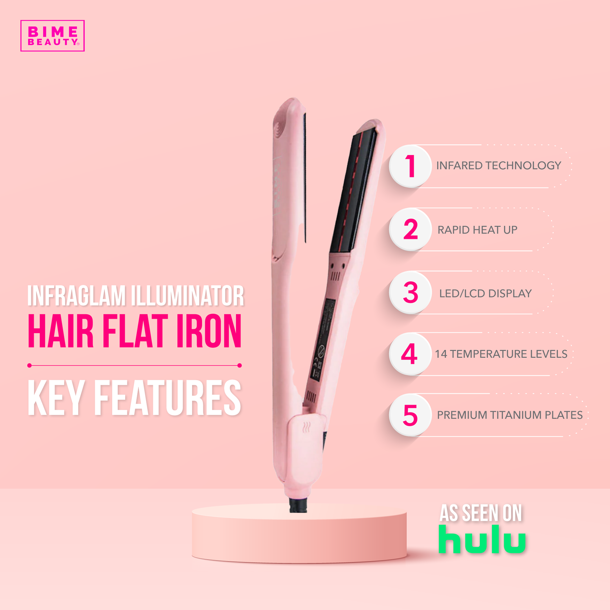 Bime Beauty – wholesale Straightener/flat iron – InfraGlam Hair Illuminator Iron5