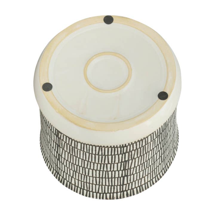 Sagebrook Home - Wholesale Plant Pot - Planters Set of 2 - Ivory Ceramic Line with Saucer, 6/8 in.9