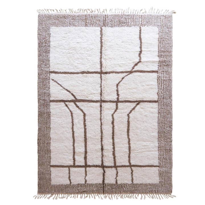 Tappeto berbero decorativo con linee grafiche in lana 245 x 352 cm per la vendita all'ingrosso da parte di AFK Living