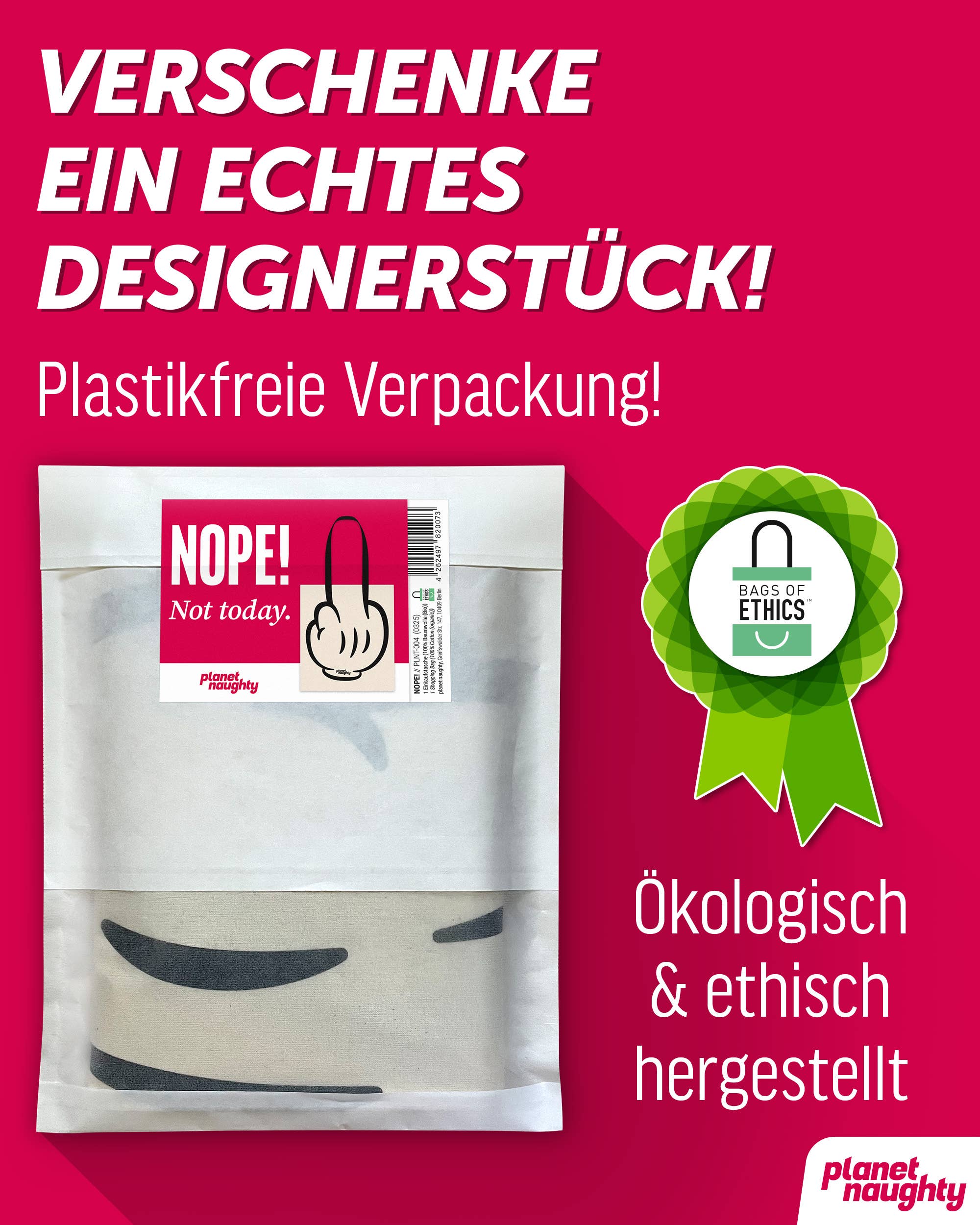 planet naughty - cheeky & funny gifts – wholesale Skämtpresent/liten present – Humoristisk tygväska med långfingerdesign5