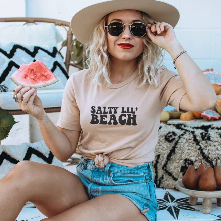 Trendznmore - Modern Graphic Apparel - Wholesale Screen Printed T-Shirt - Women's - Salty Lil Beach T-Shirt7