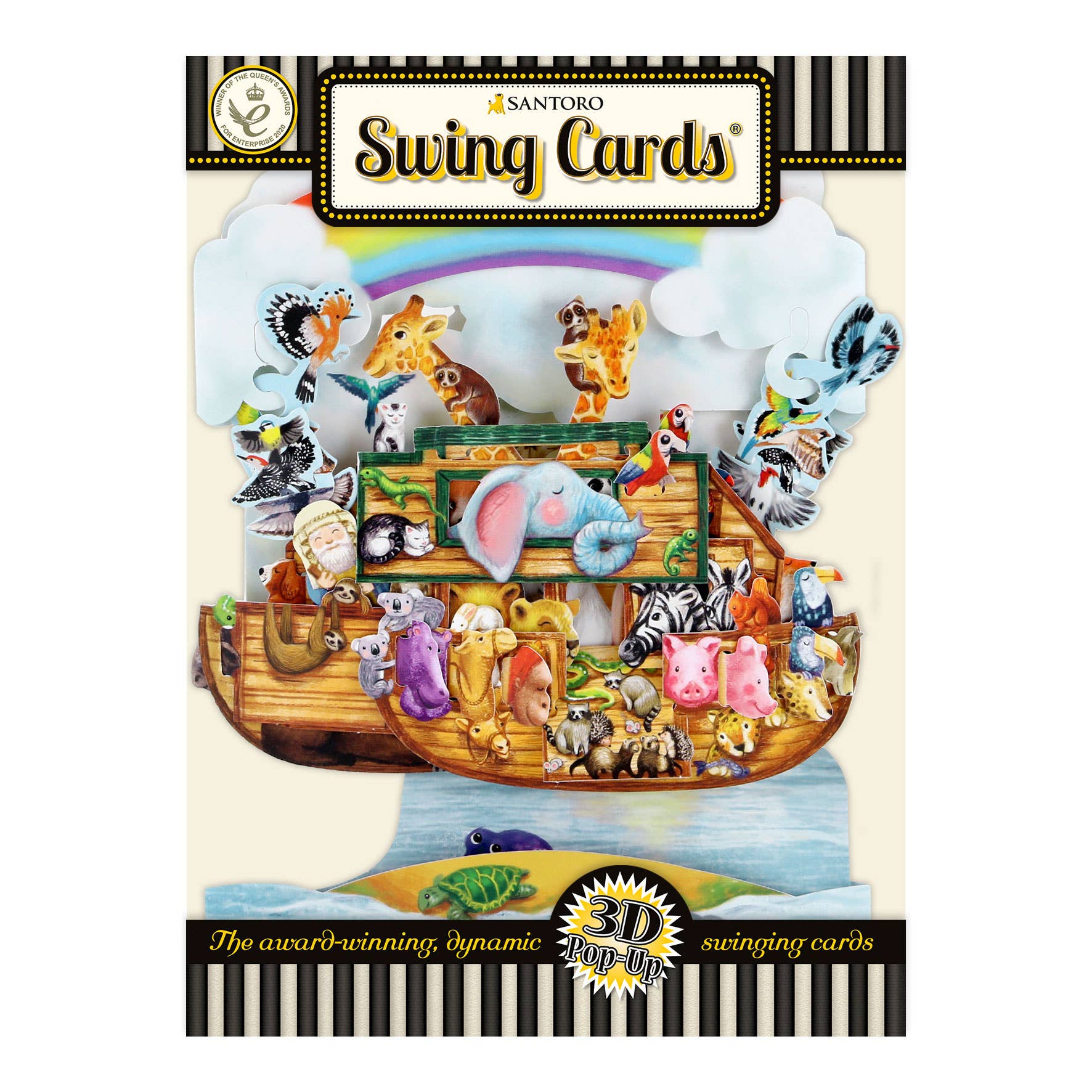 Santoro London – wholesale Everyday greeting card – Swing Cards  -  Noah's Ark5