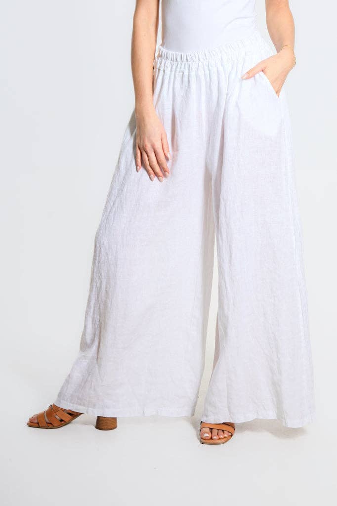 TINA Stephens Italy/Tees By Tina - Vente Pantalon – femme - Pantalon large en lin Angelena (PL187)9