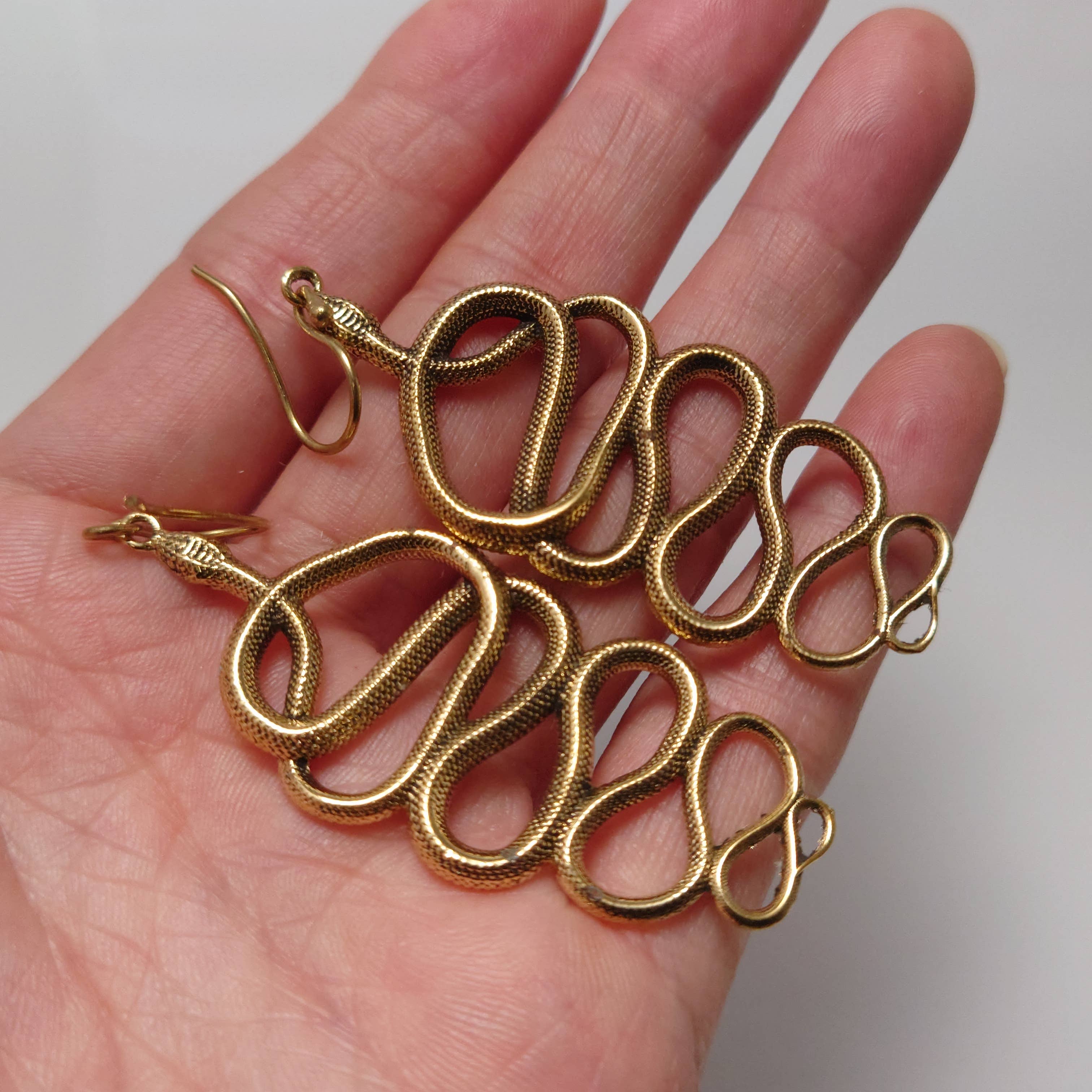 Tenzing Collections - Wholesale Dangle Earrings - Snake Earrings, Golden7
