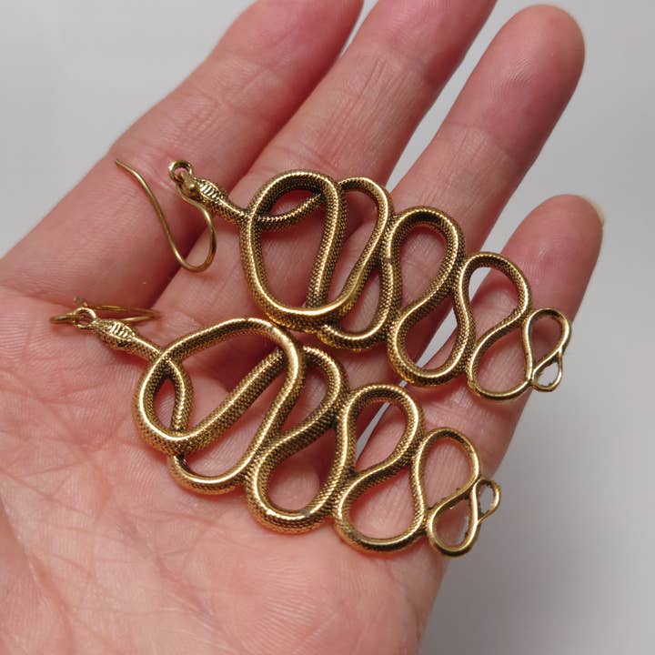 Tenzing Collections - Wholesale Dangle Earrings - Snake Earrings, Golden7