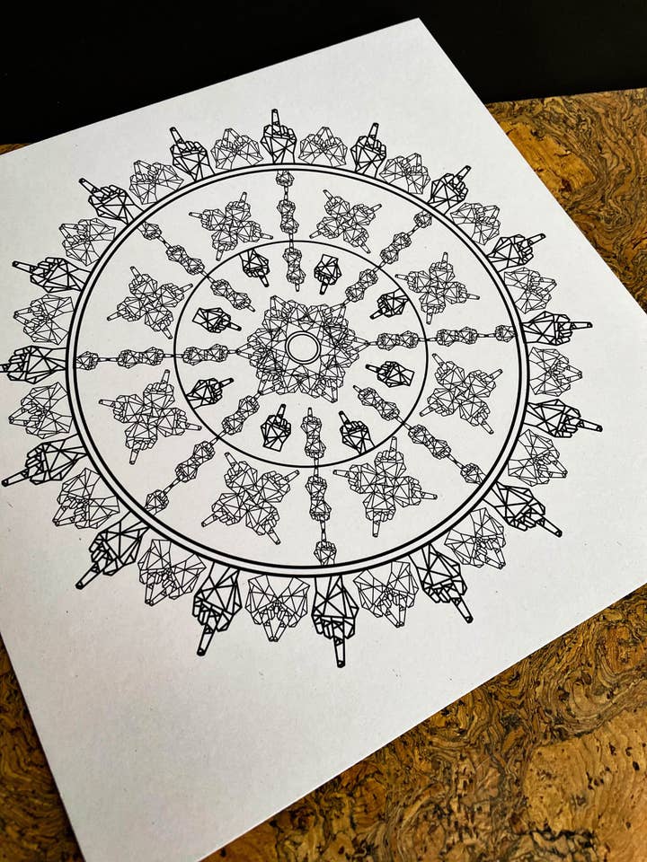 Middle Finger Mandala Square print for wholesale by Beautifully Rude