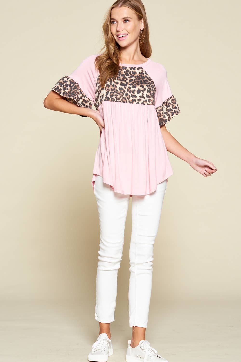 Emerald Collection – Engroshandel Tunika - Dame – ETK-5126 Babydoll Dyreprint Kontrast Tunika8