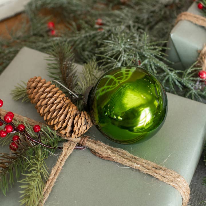 Ragon House - Wholesale Ornament - 3" GREEN BALL KUGEL ORNAMENT