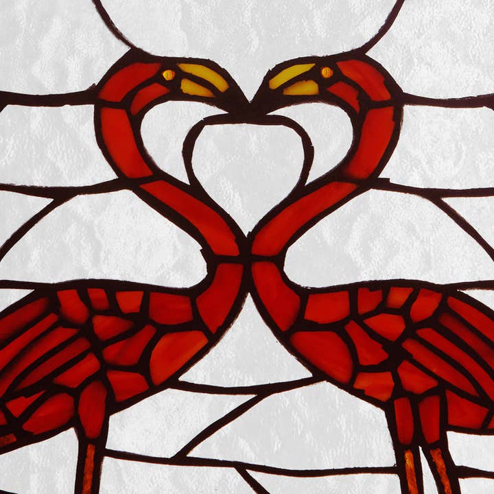 River of Goods - Wholesale Suncatcher - 12.5"H Pink Flamingos Stained Glass Window Panel7