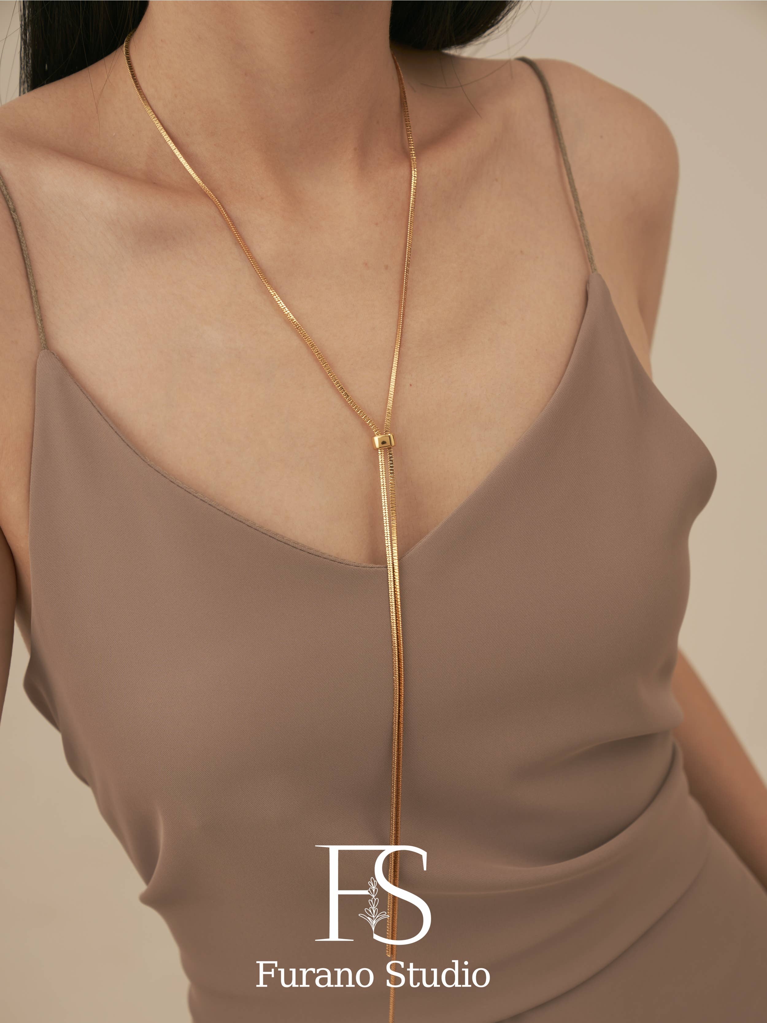 Furano Studio - Wholesale Y-Neck/Lariat Necklace - 18K Gold Extra Long Chain Necklace3