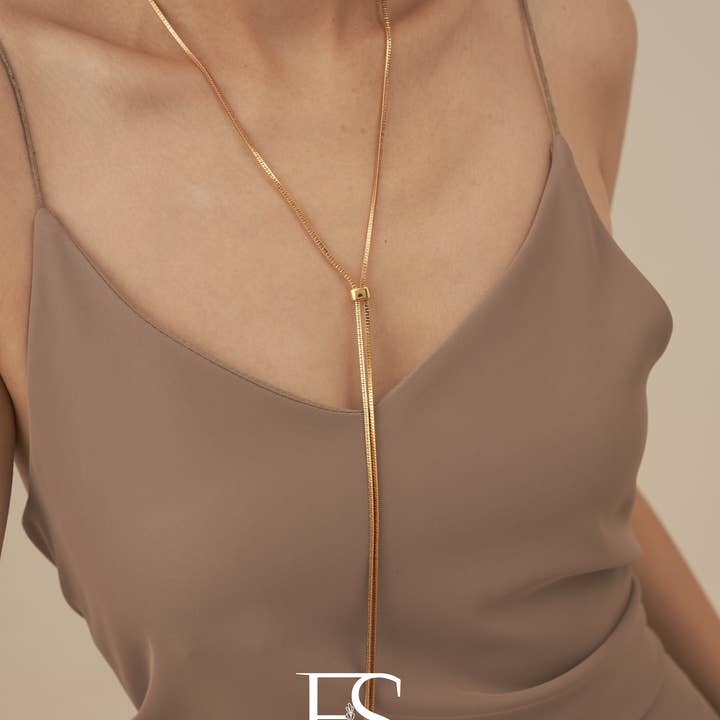 Furano Studio - Wholesale Y-Neck/Lariat Necklace - 18K Gold Extra Long Chain Necklace1