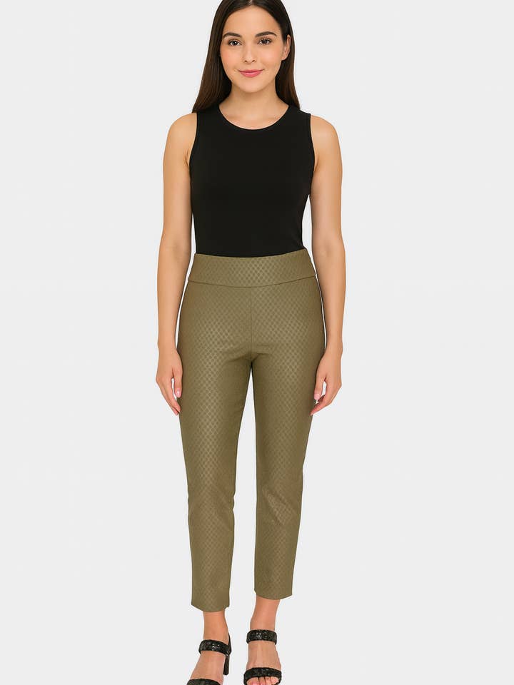 Krazy Larry P507 Pull on Pant - Taupe Foil for wholesale by KRAZY LARRY