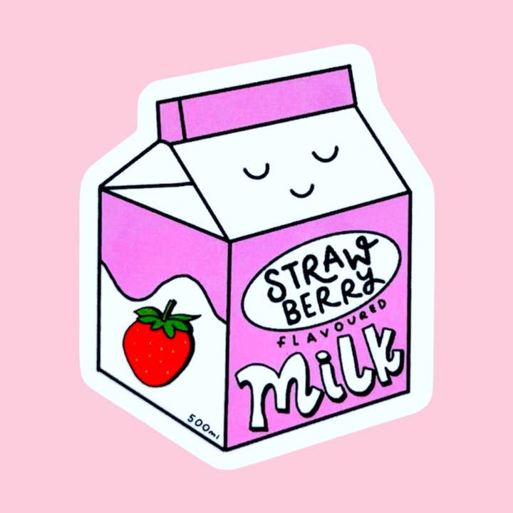 Strawberry Milk Sticker for wholesale by illustrationlisa