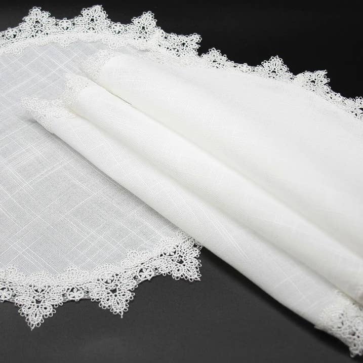 16" Victorian Lace Trim Round Placemats - Set of 4 for wholesale by Xia Home Fashions & Manor Luxe