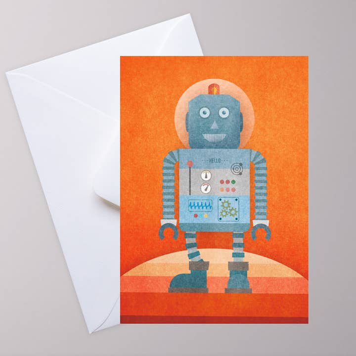 Little Robot - ansichtkaart voor wholesale door LAZY DAY paper