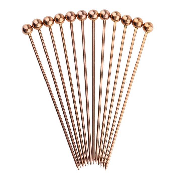 Cure-dents à cocktail en bronze de 4,25", ensemble de 12 pour la vente par TableCraft Products Company