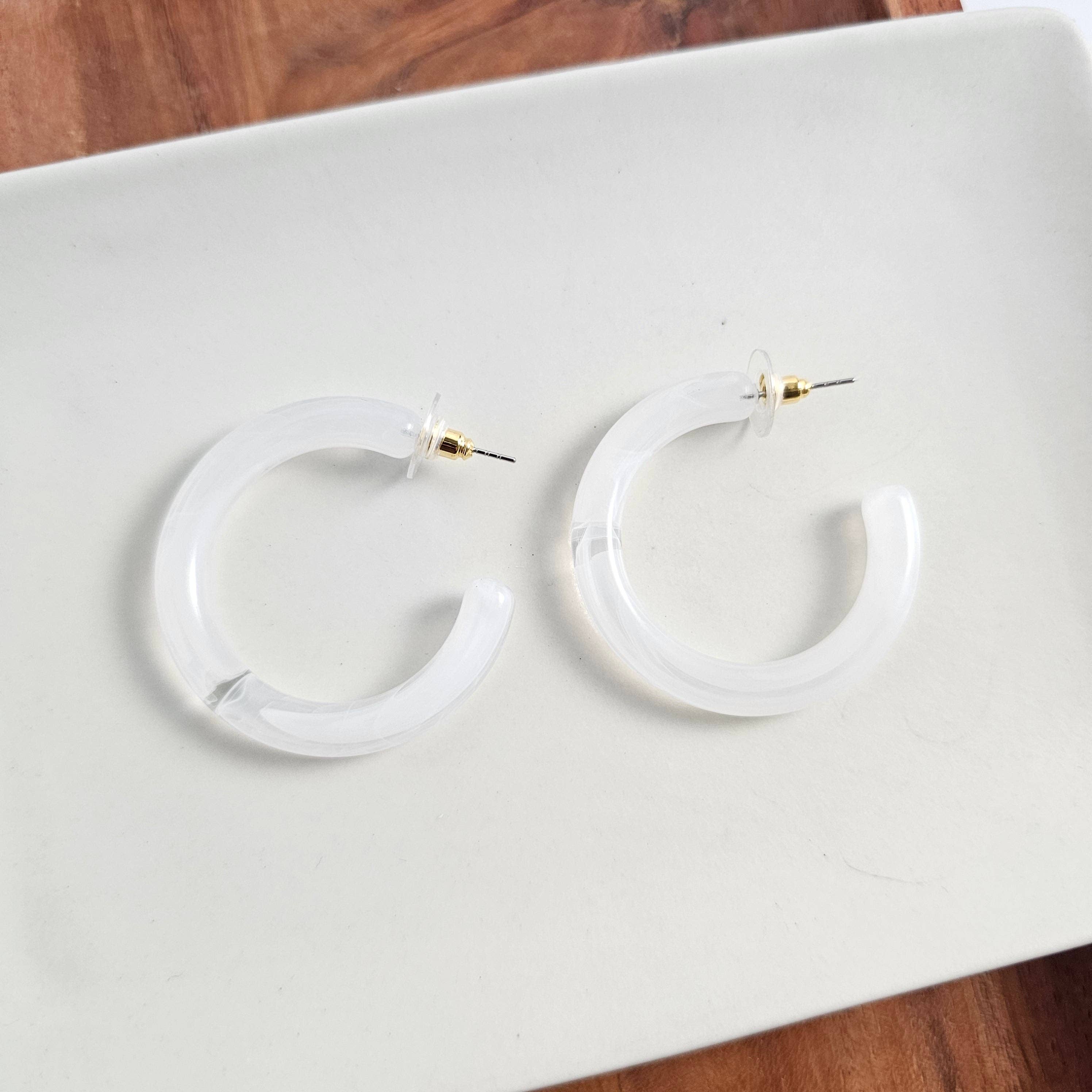 Spiffy & Splendid - Wholesale Hoop Earrings - Josie Hoops - White // Jewelry, Earrings, Gift5