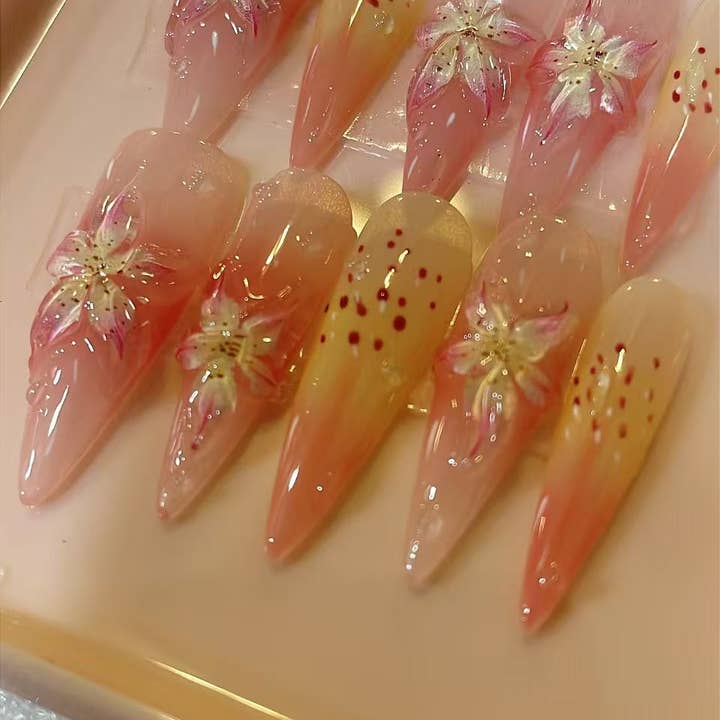 Azurenailshop - Wholesale Press-On/Fake Nails - Azurenailshop Summer 3D Flower Handmade press on 3
