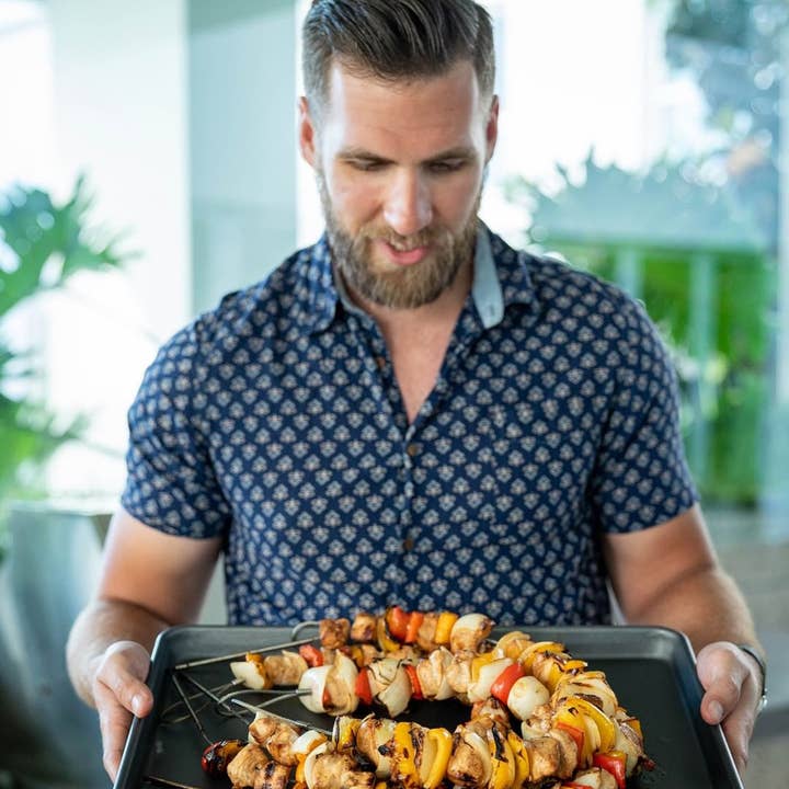 Fox Run Brands - Wholesale Skewer - Outset Flexible Skewers, Stainless Steel, Set of 4, 30"