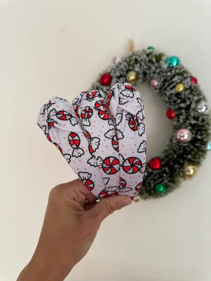 Bandolete de Natal com Nó Superior em Xadrez Festivo Ajustável por atacado de Brynnbands