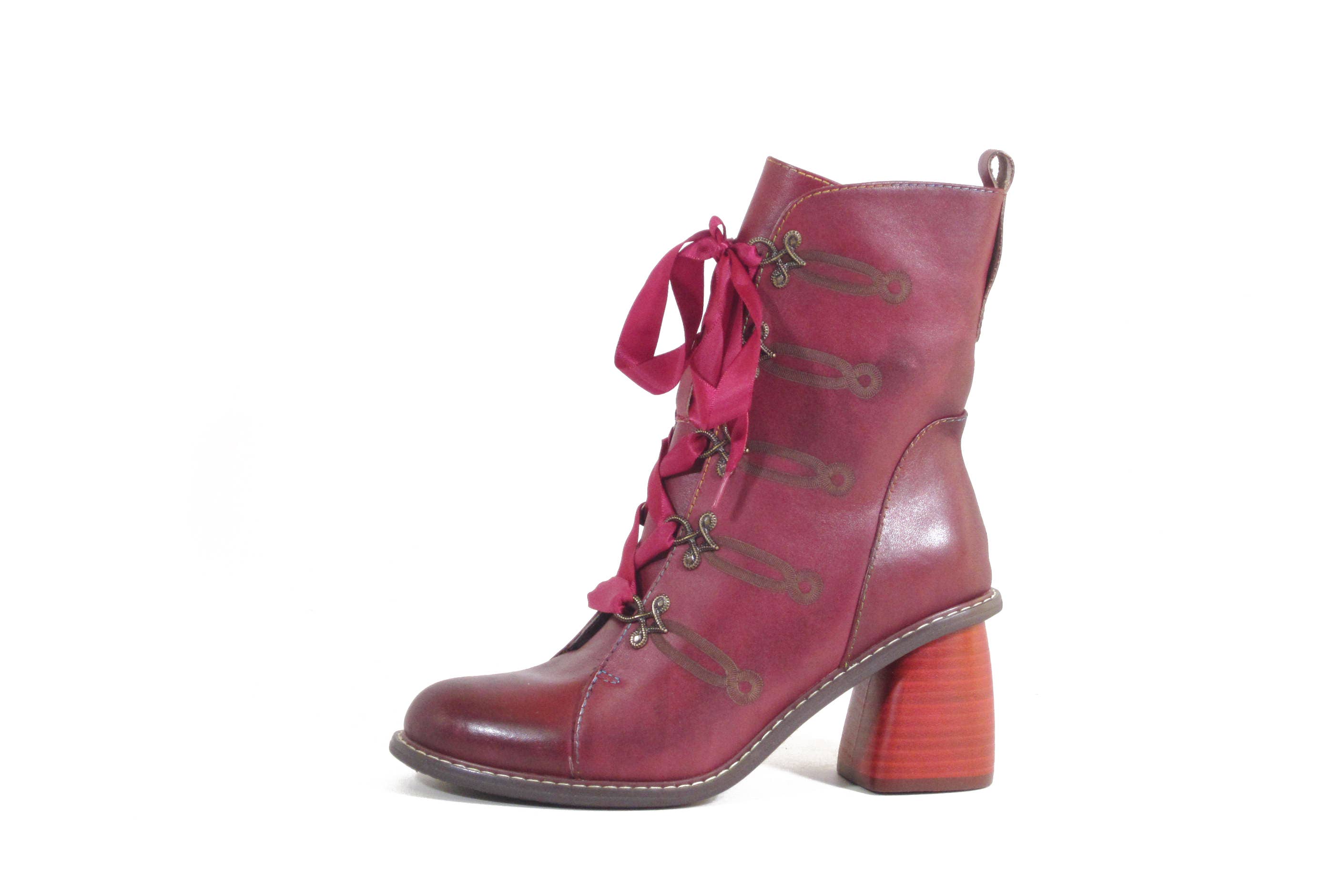 Chelsea Crew - Wholesale Booties - Women's - Geraldine Leather Western Holiday Laceup Booties3