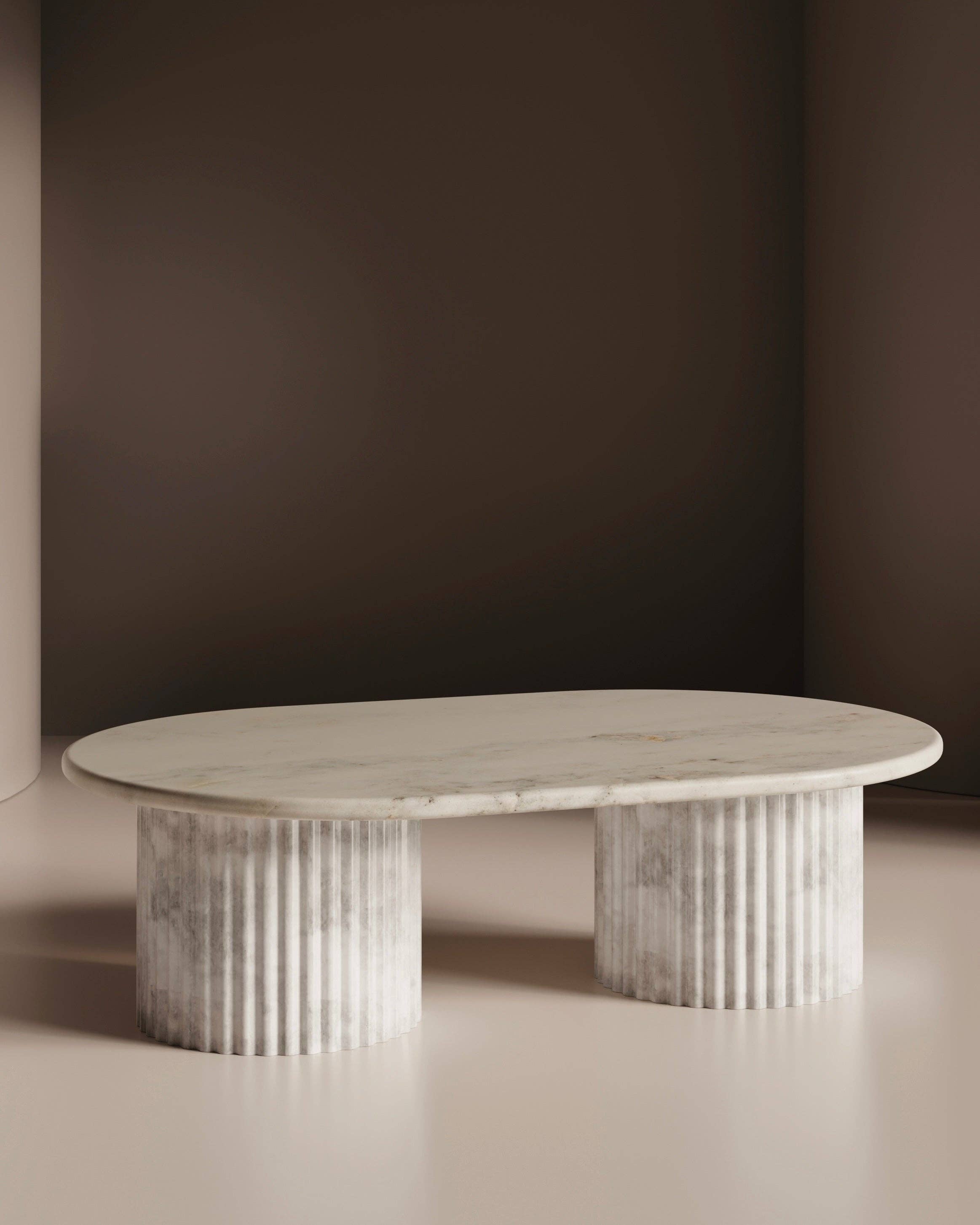 Belaré Home - Wholesale Coffee Table - Waverly White Marble Coffee Table - Italian Contemporary Design