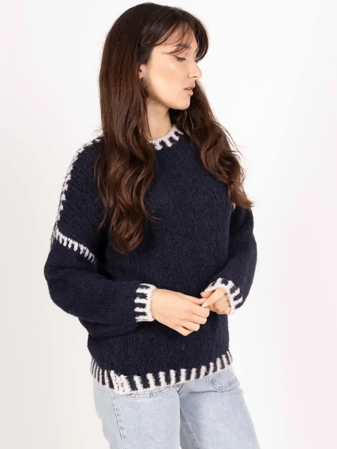 Pépouz' Paris - Wholesale Knit Sweater - Women's - Soft two-tone knit sweater PP251616