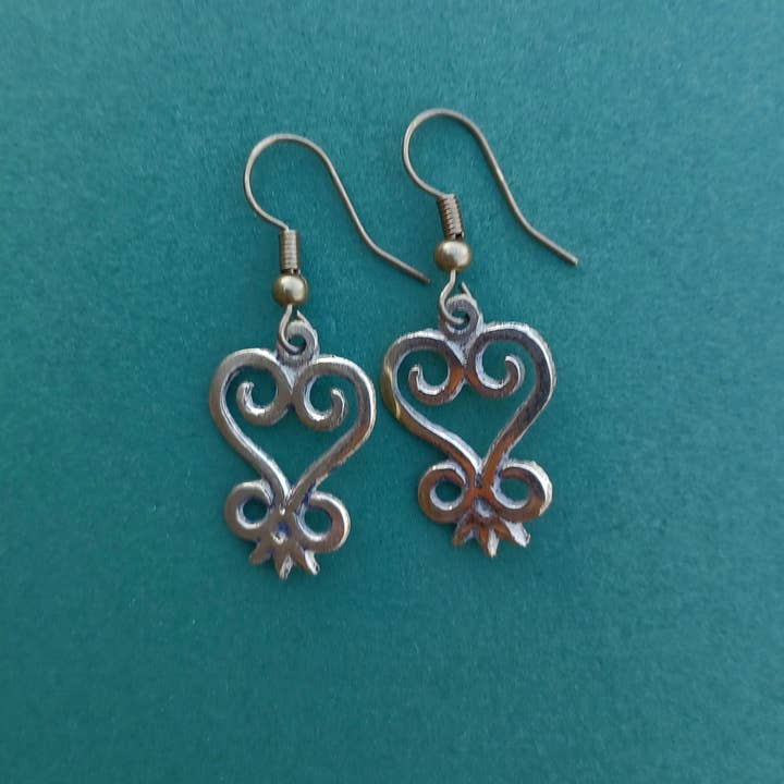 African Sankofa Brass Earrings for wholesale by Marsha Marsha Jewelry