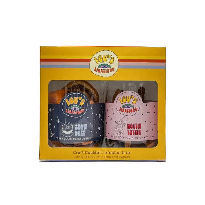 Gift Set Cocktail Kit 2 Jar Box | Happy Holidaze Set for wholesale by Lou's Libations