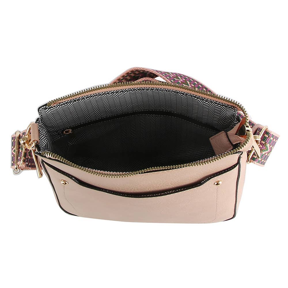 Collections by Fame Accessories – bolsa tiracolo - Mulher por atacado – Bolsa Mensageiro a Tiracolo de Couro com Alça Boho4