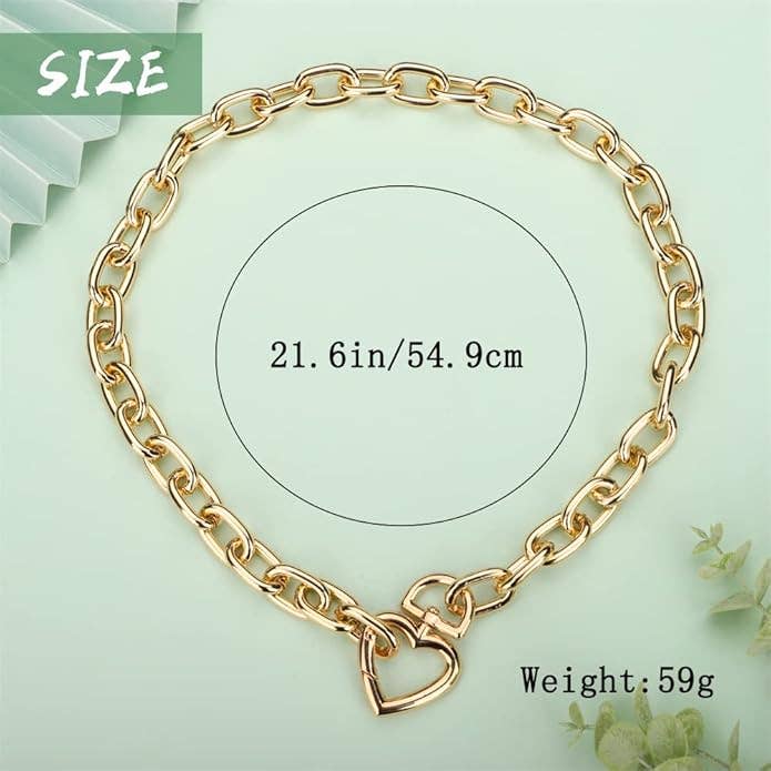 Gemscape UK – wholesale Choker/collar – Beautiful Heart Trendy Choker Chunky Stylish Gold Necklace9