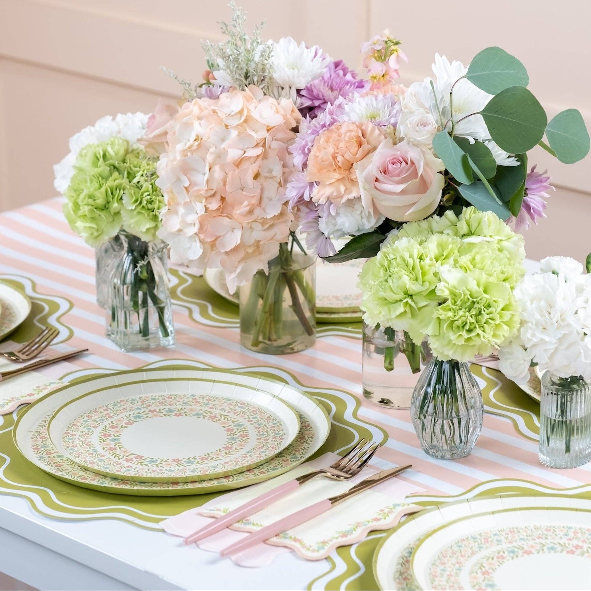 Gatherings by Curated Paperie - Wholesale Disposable Table Cover/Runner - Baby Pink Striped Table Runners8