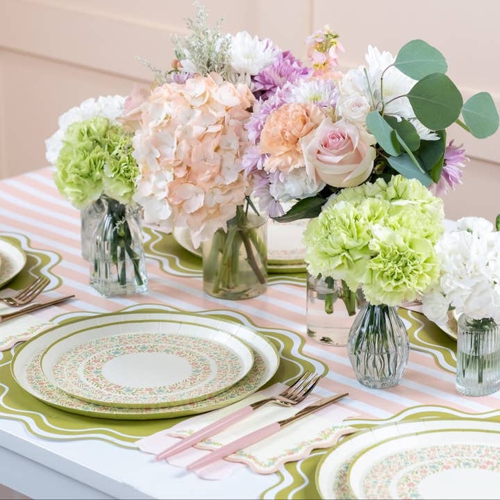 Gatherings by Curated Paperie - Wholesale Disposable Table Cover/Runner - Baby Pink Striped Table Runners8