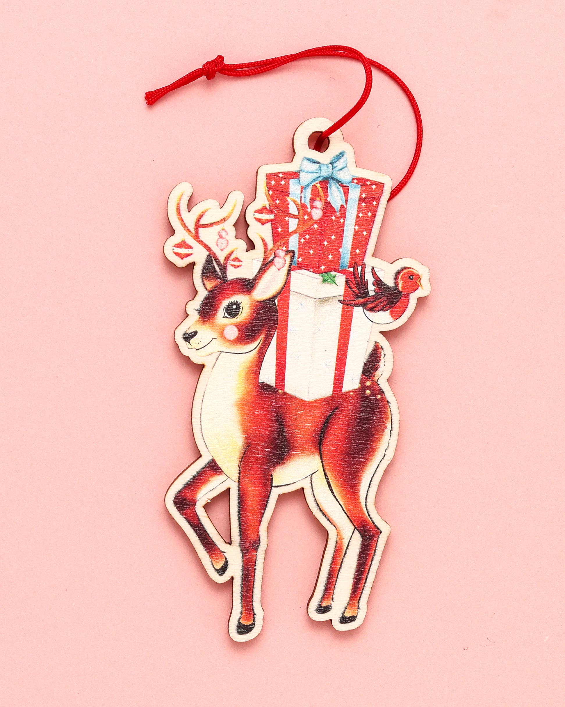 Fawn & Thistle Ltd (US Duties Paid) - Wholesale Christmas Decoration - Retro Reindeer Wooden Ornament | Eco-Friendly Holiday Charm6