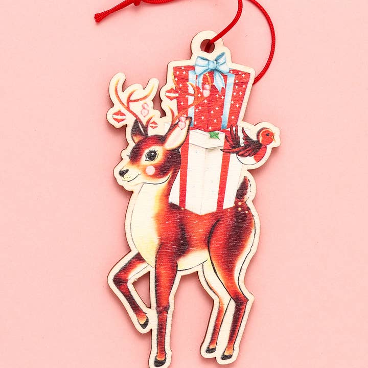 Fawn & Thistle Ltd (US Duties Paid) - Wholesale Christmas Decoration - Retro Reindeer Wooden Ornament | Eco-Friendly Holiday Charm6