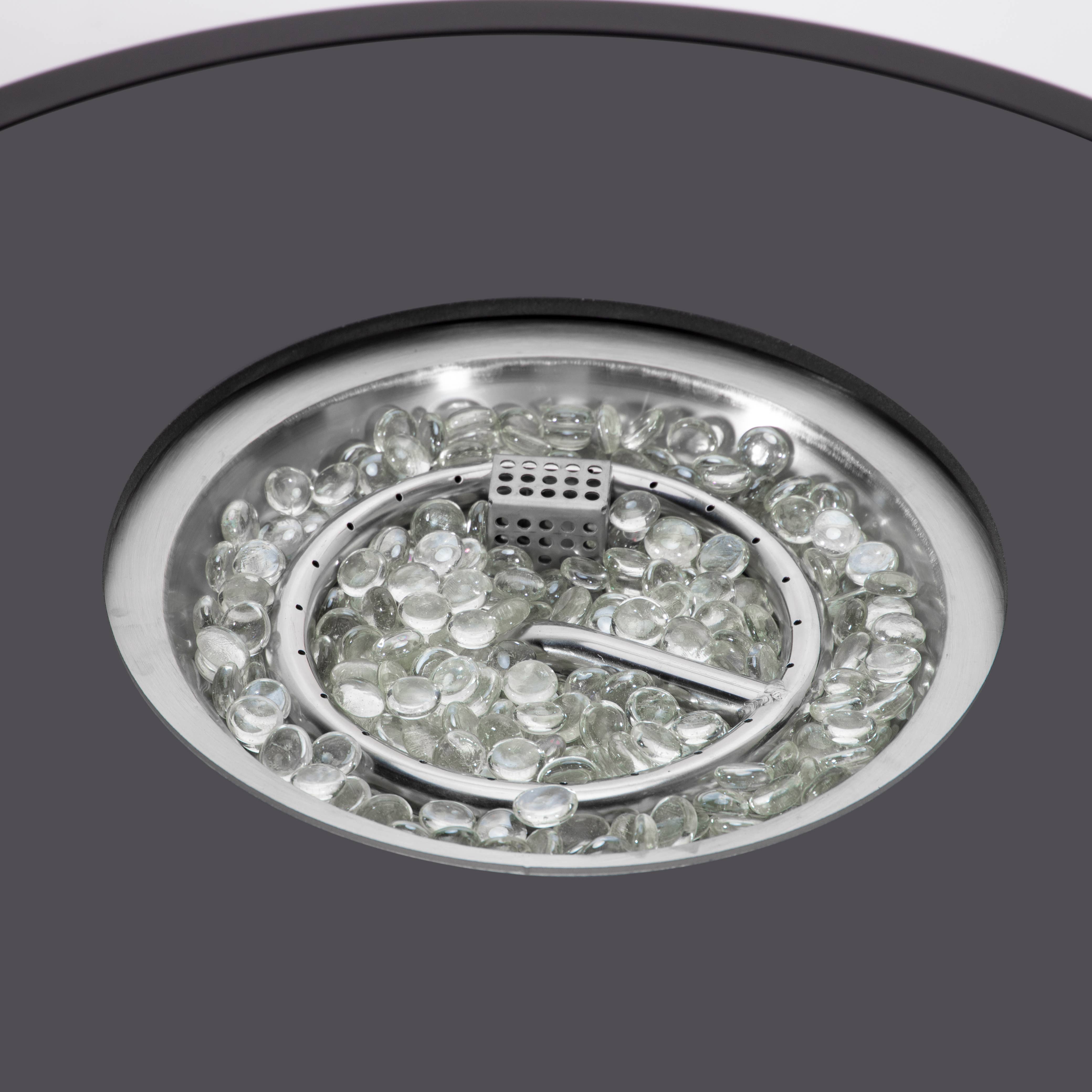 LeisureMod - Wholesale Fire Pit - Walbrooke Aluminum Propane Round Outdoor Fire Pit Table1