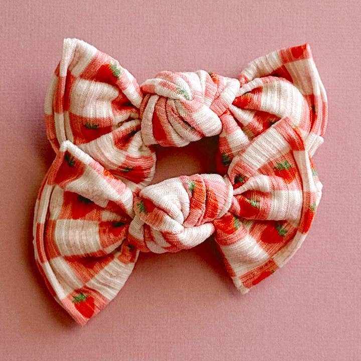 Fita de cabeça Strawberry Check BloomClips ou Nylon por atacado de Bloom Headwraps